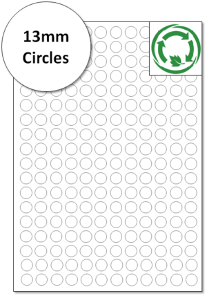 13mm A4 biodegradable Labels - Eco Friendly Labels - Compostable Labels - recycled Label Sheets