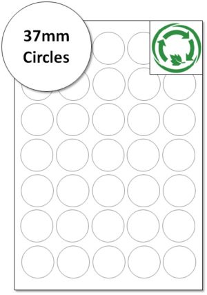 37mm A4 biodegradable Labels - Eco Friendly Labels - Compostable Labels - recycled Label Sheets