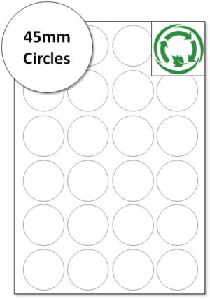 45mm A4 biodegradable Labels - Eco Friendly Labels - Compostable Labels - recycled Label Sheets