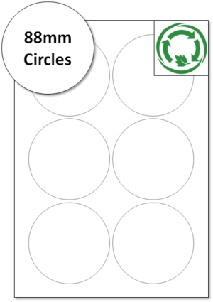 88mm A4 biodegradable Labels - Eco Friendly Labels - Compostable Labels - recycled Label Sheets