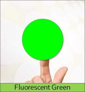 Fluorescent Green Round Labels