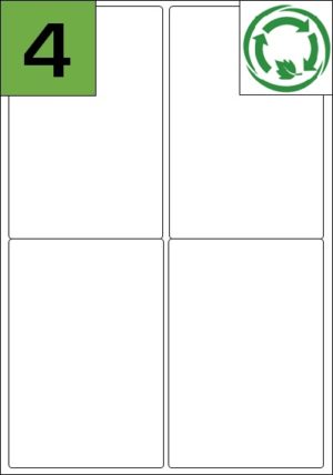 4 A4 biodegradable Labels - Eco Friendly Labels - Compostable Labels - recycled Label Sheets