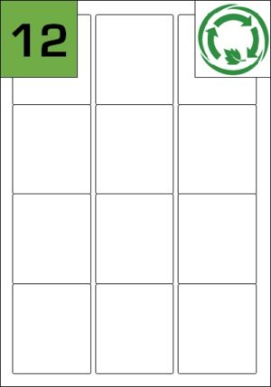 12 Compostable Adhesive Printer Labels - Eco Friendly Self Adhesive Labels on A4 Sheets
