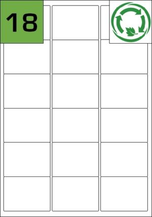 18 Compostable Adhesive Printer Labels - Eco Friendly Self Adhesive Labels on A4 Sheets