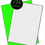 13mm Round Fluorescent Green - Bright Neon Green A4 Labels
