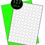 19mm Round Fluorescent Green - Bright Neon Green A4 Labels