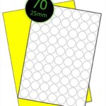 25mm Fluorescent Yellow Labels, Neon Coloured A4 Labels, Bright Yellow Coloured Sheets