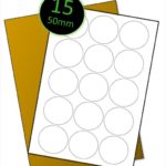 50mm Round Gold Labels - Gold Circle Labels - Metallic Gold A4 Labels