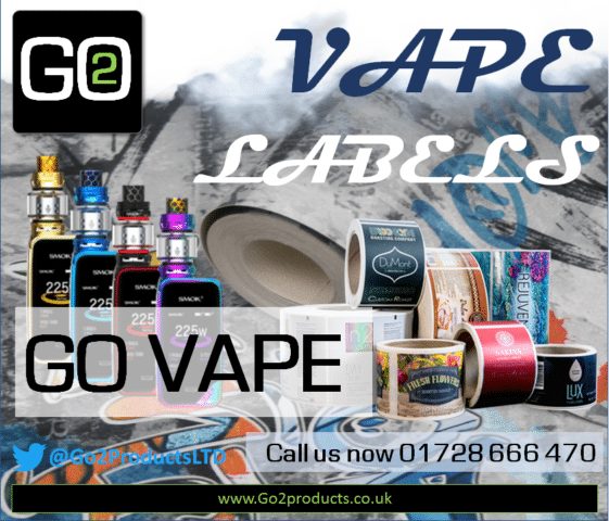 Go Vape over our labels & stickers
