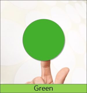 Green Coloured Round Labels