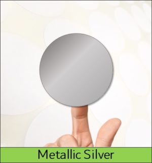 Round Metallic Silver Labels